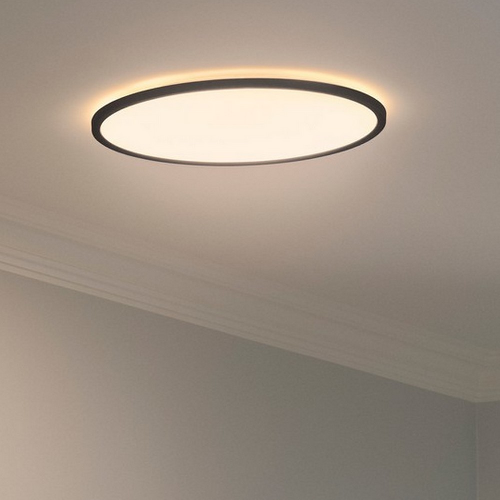 Nordlux Oja - Deckenleuchte - Ø 42, 4 X 2, 3 Cm - 19W Led Inkl. (3000K-4000K) - IP54 - Schwarz