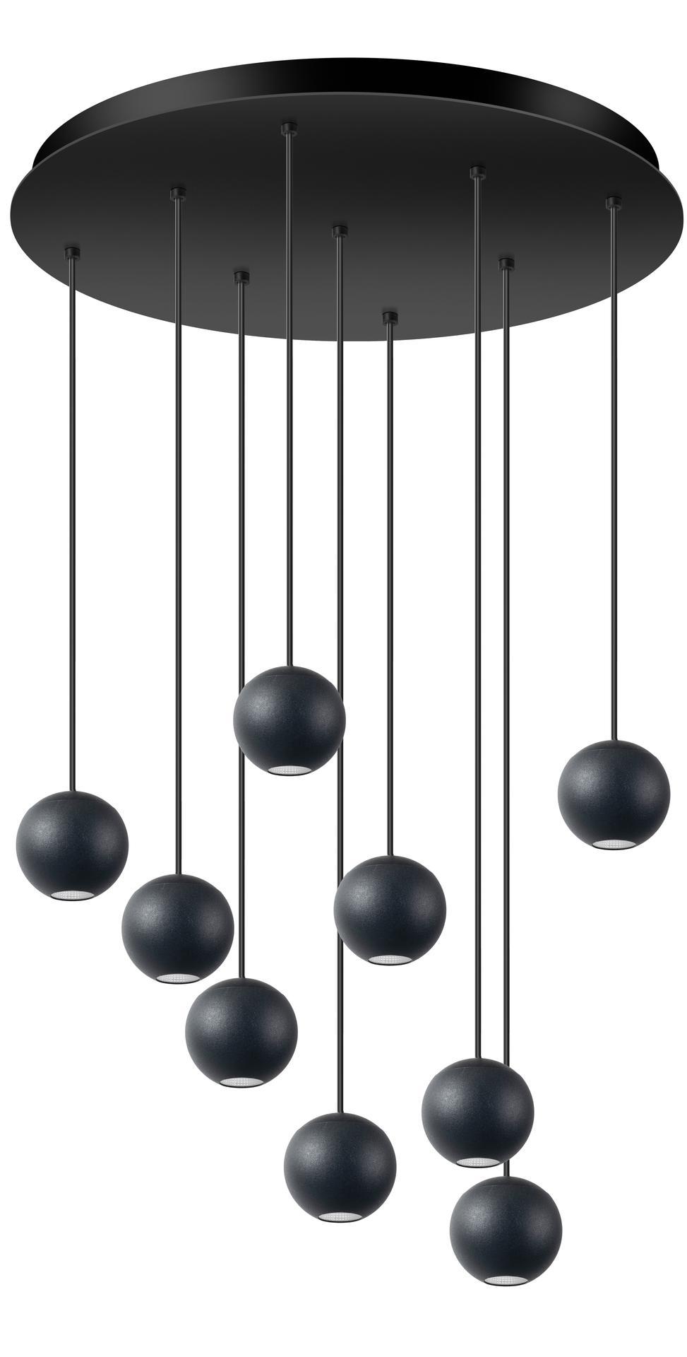 Eth Grace - Hängeleuchte - Ø 4, 8 X 400 Cm - 36W Dimmbare Led Inkl. - Schwarz