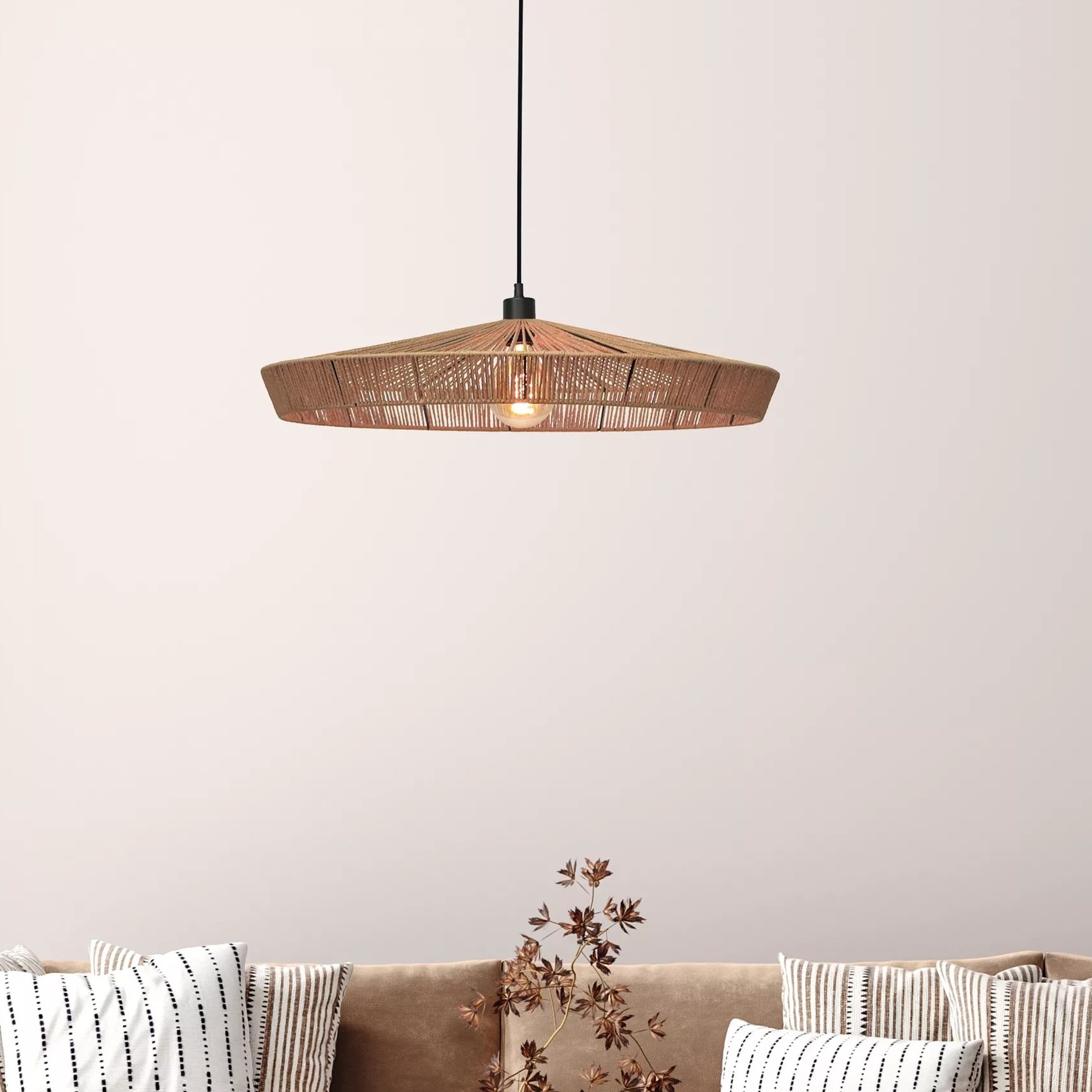 Lucide Yunkai - Hängeleuchte - Ø 70 X 145 Cm - Rattan