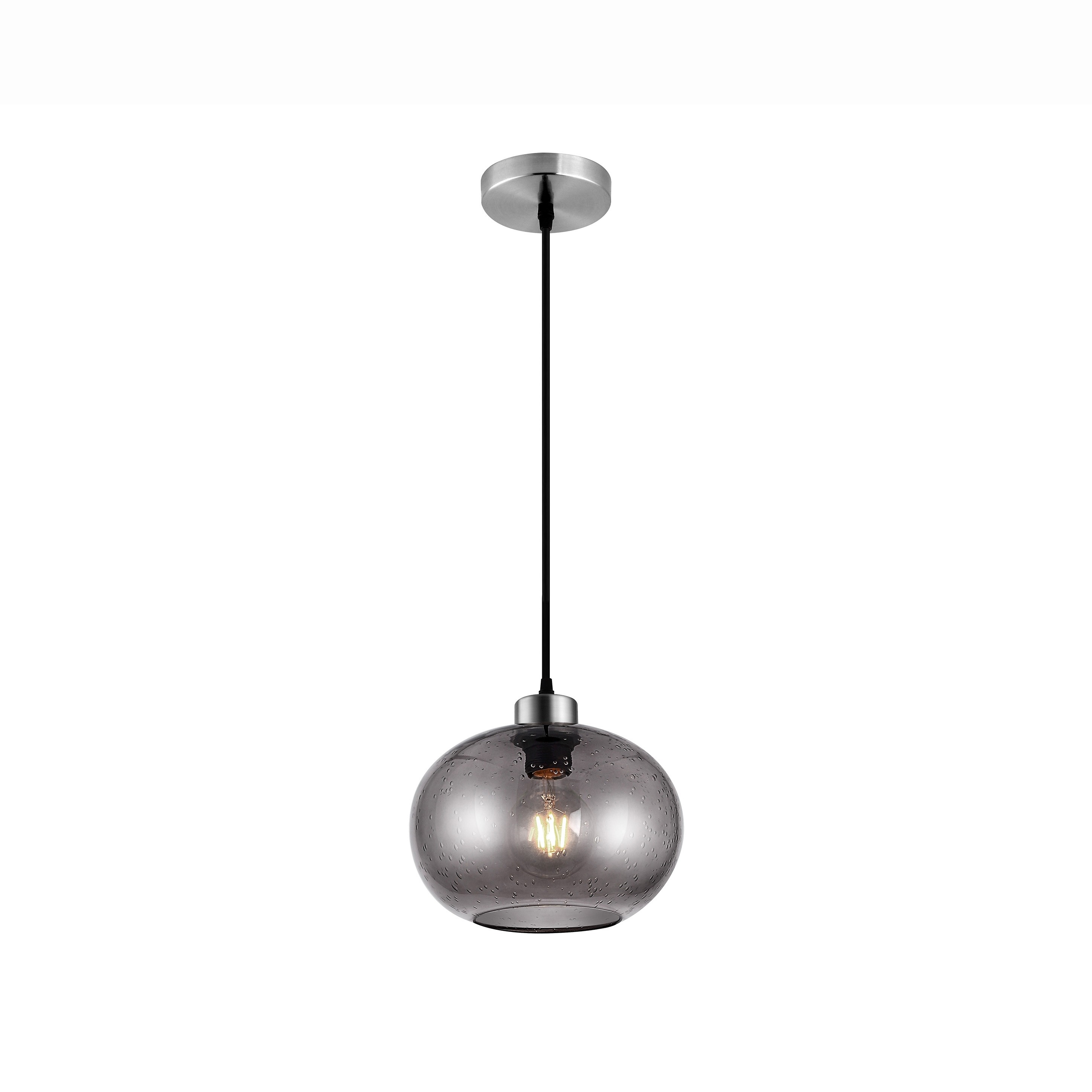 Nova Luce Jade - Hängeleuchte - Ø 30 X 120 Cm - Rauchglas