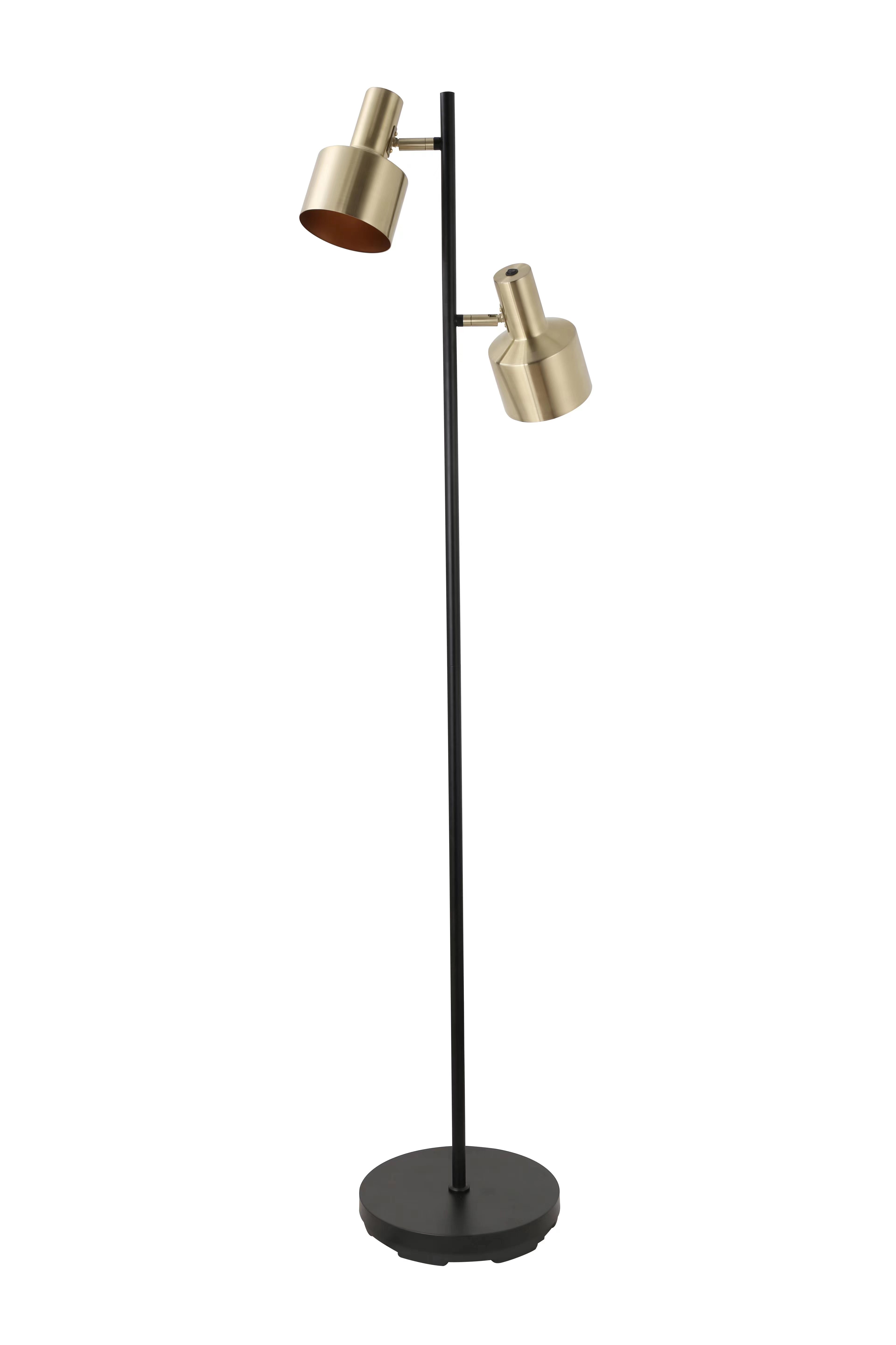 Artdelight Twinkle - stehlampe - Ø 28 x 150 cm - schwarz und mattgold