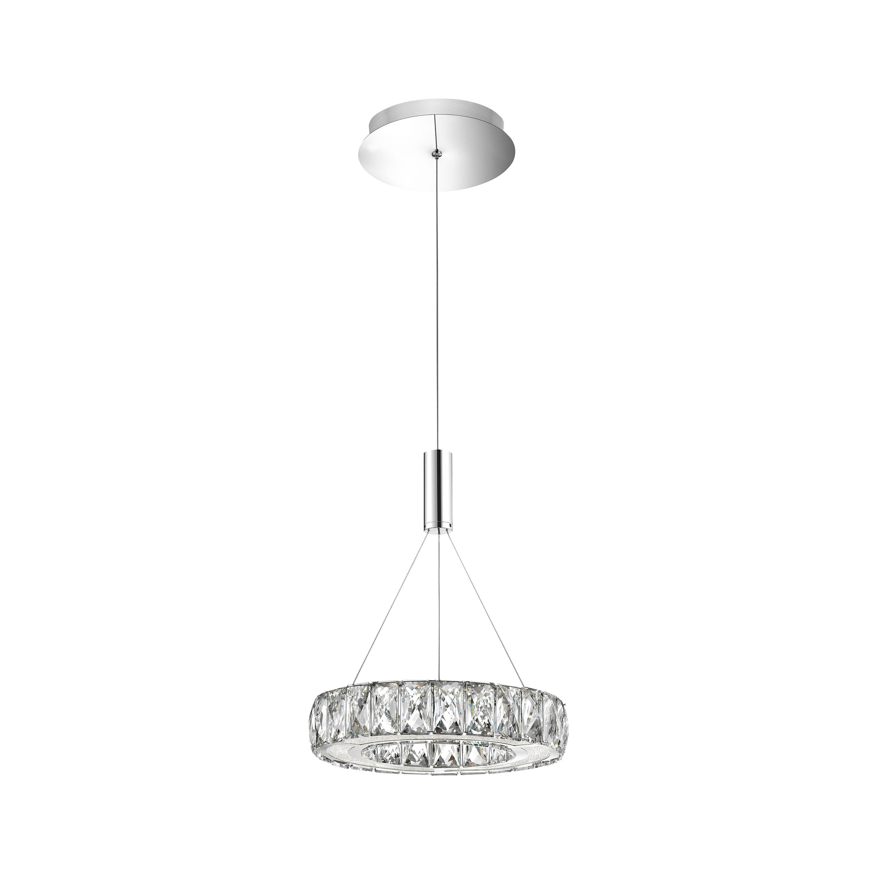 Nova Luce Corona - Hängeleuchte - Ø 27 X 100 Cm - 12W Led Inkl. - Chrom
