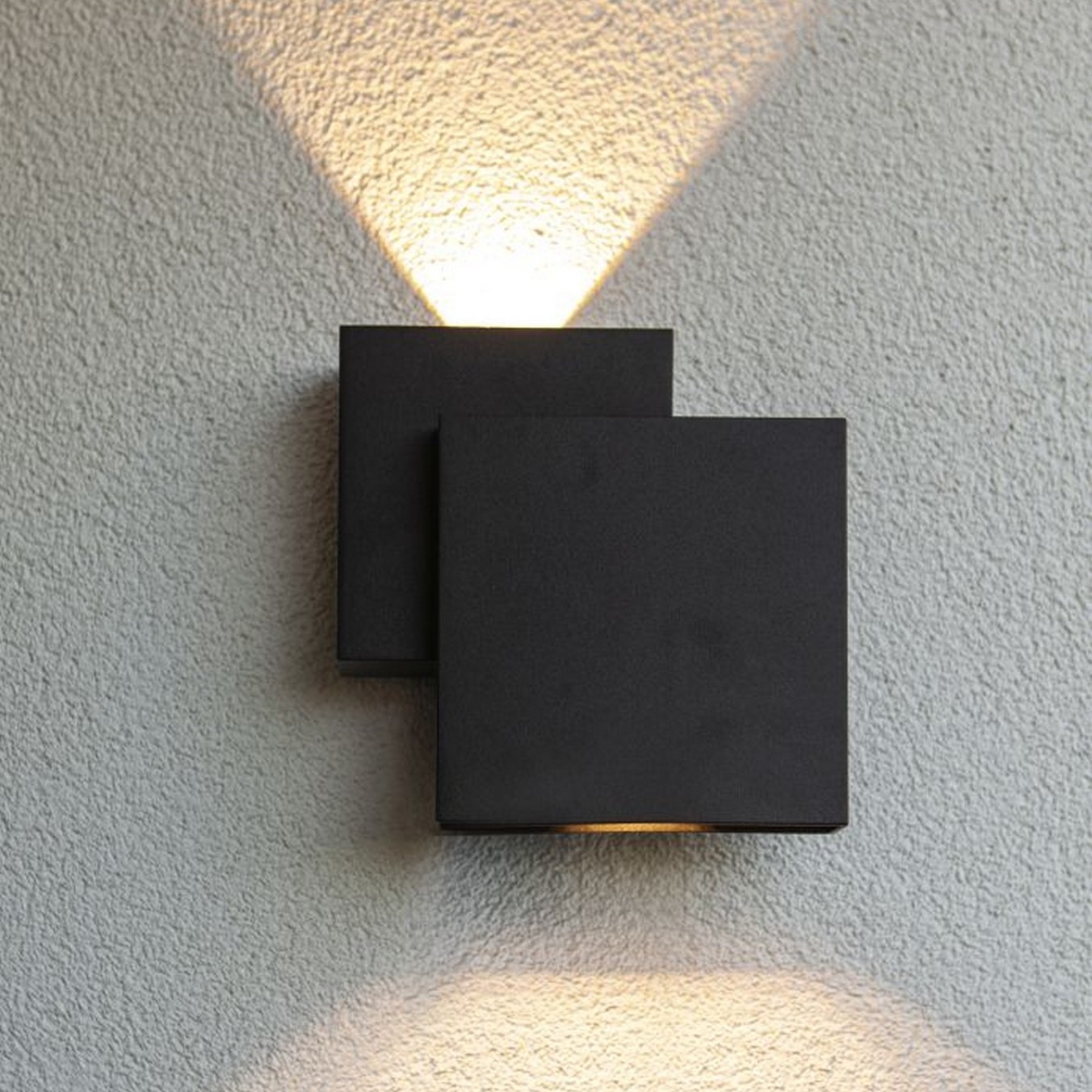 Lutec Rialto - Außenwandleuchte - 6, 4 X 19, 5 X 19, 5 Cm - 21W Led Inkl. - IP44 - Mattschwarz