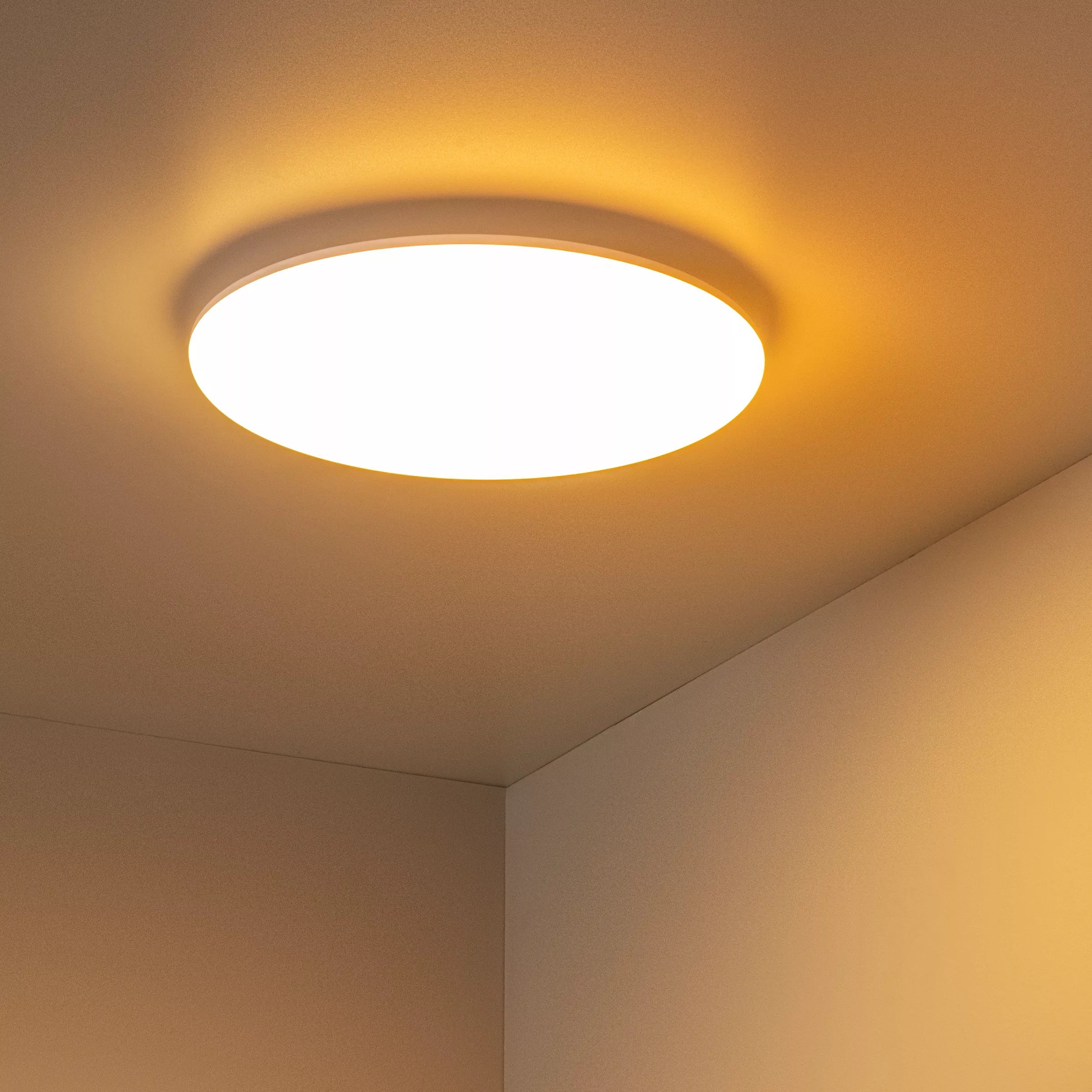 Lucide Olson - Deckenleuchte - Ø 35 X 4, 7 Cm - 36W Led Inkl. - Einstellbare Lichtfarbe - IP44 - Opal Und Weiß