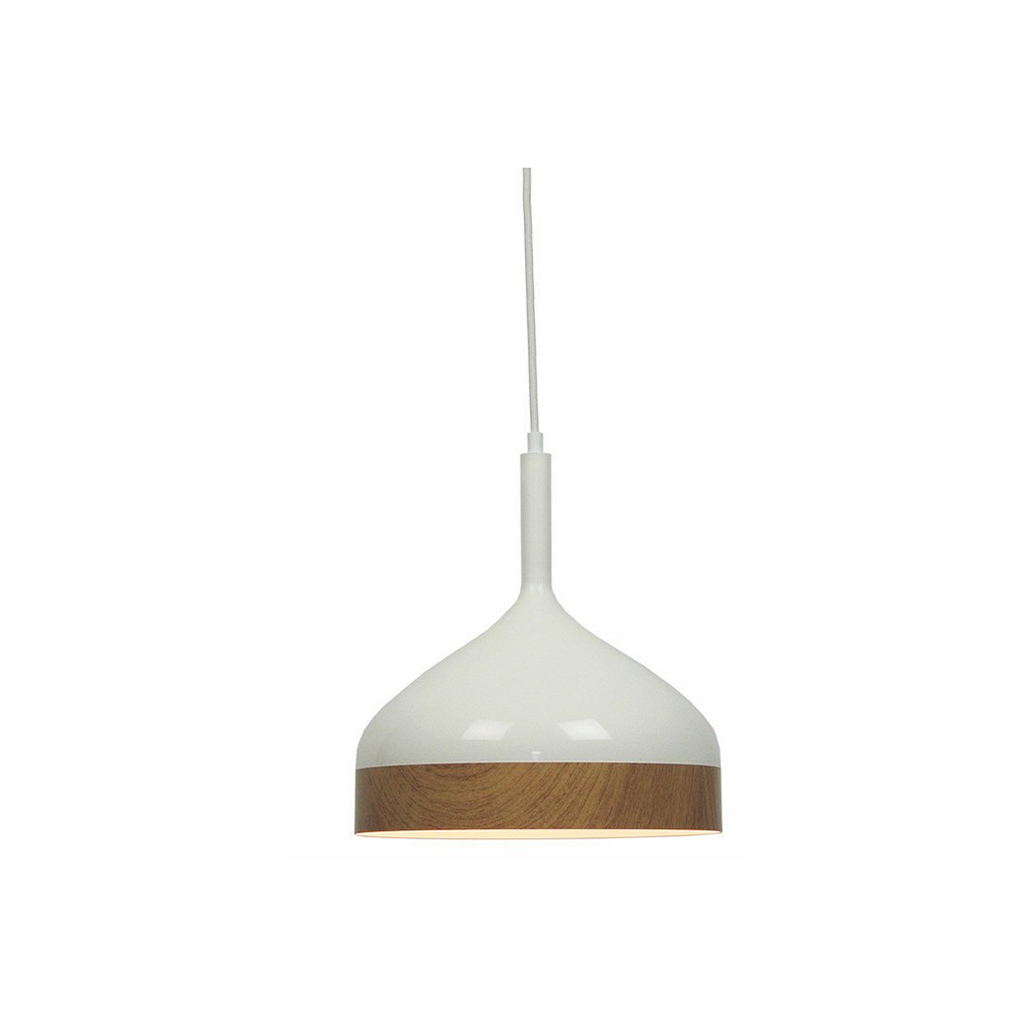 Artdelight Moondrop - Pendelleuchte - Ø 30 X 181 Cm - Weiß Und Holz