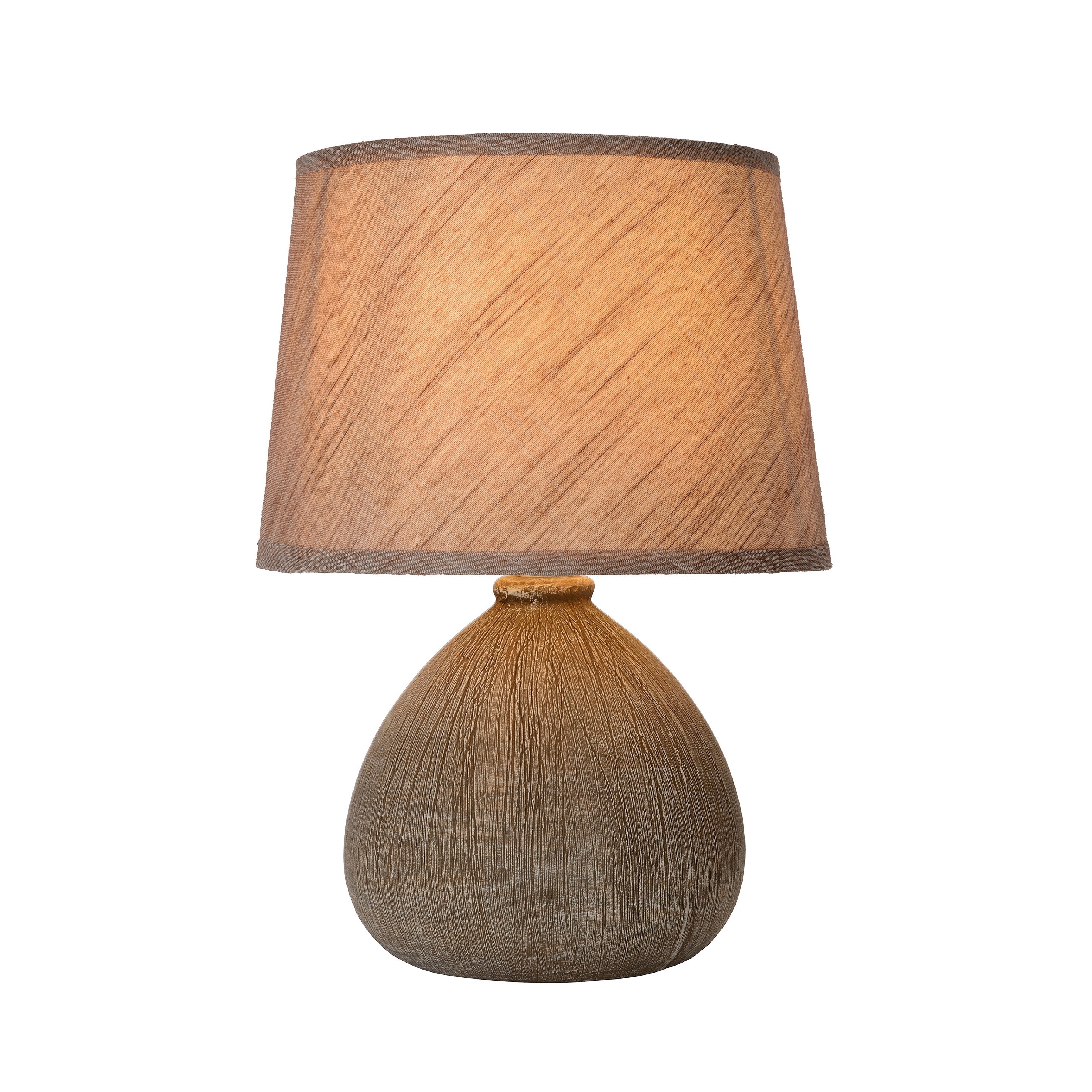 Lucide 47506/81/43 Ramzi Tischlampe, Keramik, E14, 40 W, Braun, 18 x 18 x 26 cm
