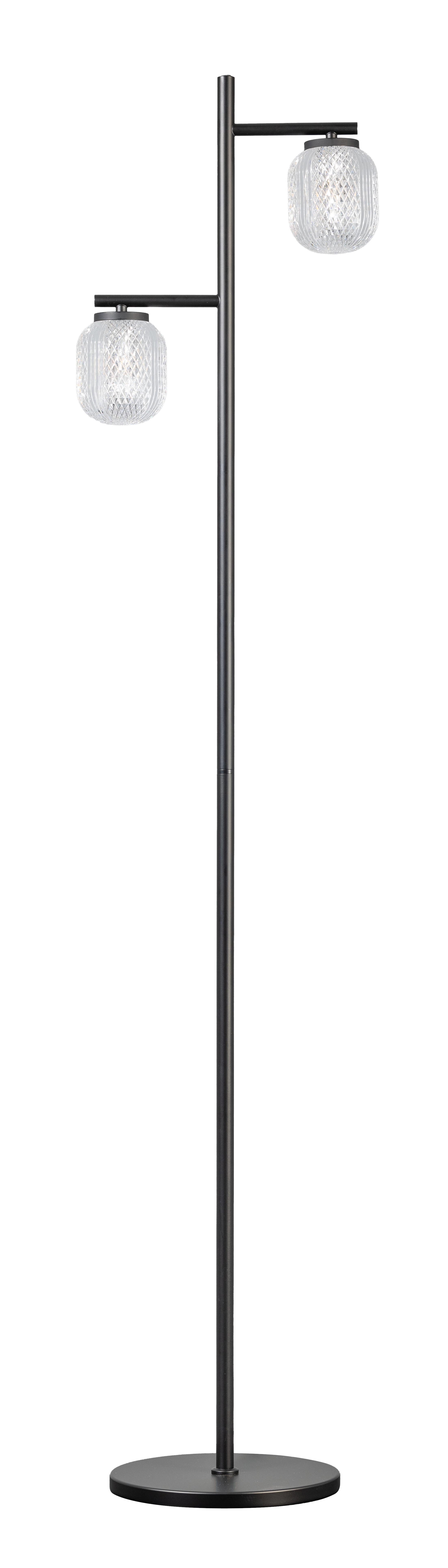 Eth Kristel - Stehleuchte - Ø 25 X 154 Cm - Transparent Und Schwarz