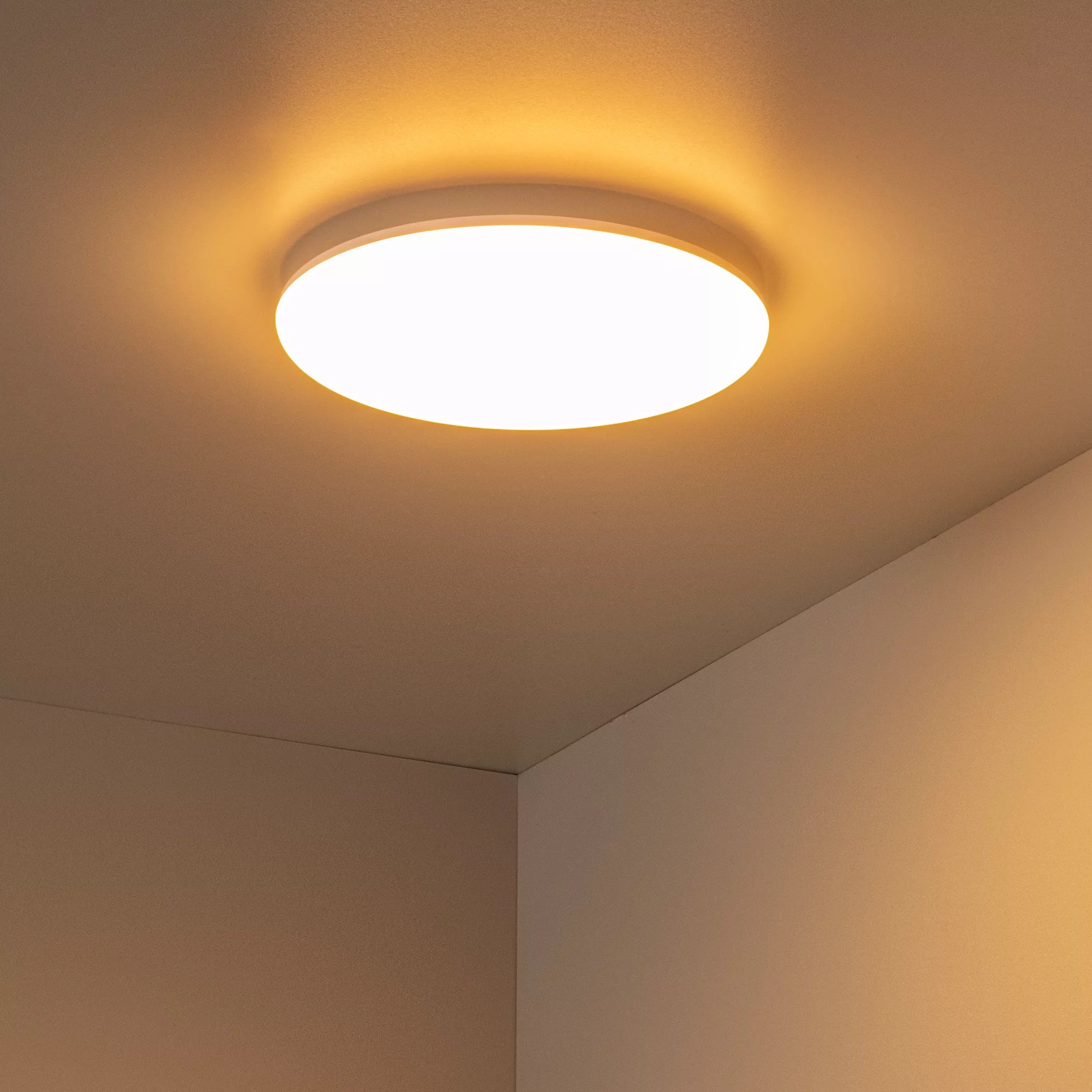 Lucide Olson - Deckenleuchte - Ø 29 X 4, 5 Cm - 24W Led Inkl. - Einstellbare Lichtfarbe - IP44 - Opal Und Weiß