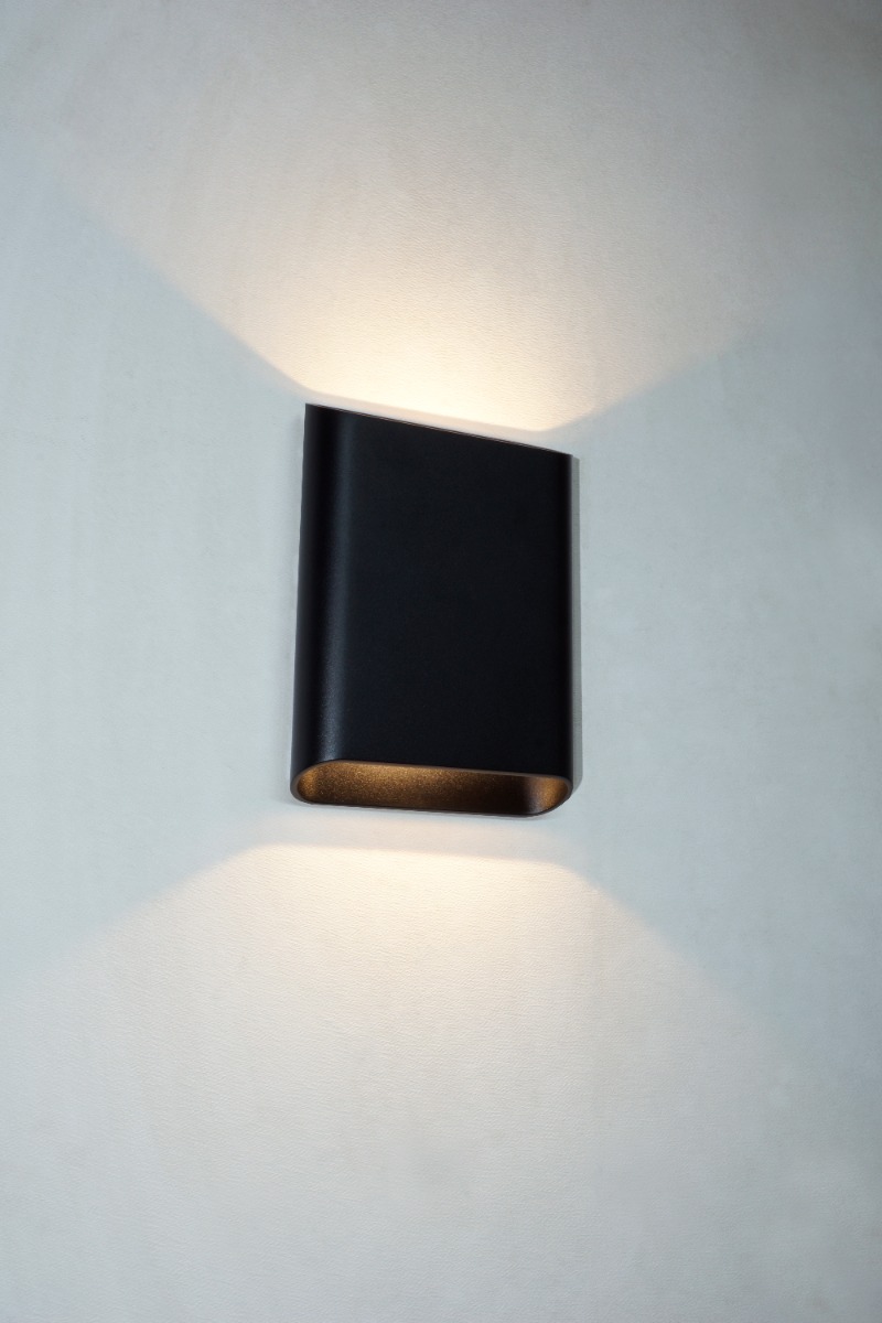 Artdelight Diaz Large - Wandleuchte - 4 X 14, 5 X 20 Cm - 2 X 6W Led Inkl. - IP65 - Schwarz