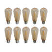 New Garden ST64 LED  - Ø 6,3 x 14 cm - E27 - Set mit 10 LED-Lampen - 1,5W nicht dimmbar - 1800K - amberfarben
