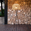 New Garden Amalfi - Stehleuchte mit wiederaufladbarem Leuchtmittel und Fernbedienung - 9W LED inkl. - Ø 49 x 148 cm - IP54 - Rattan