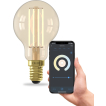 Calex Smart LED Lampe - Ø 4,5 x 11 cm - E14 - 4,9W - Dimmfunktion über App - 1800 bis 3000K - Gold
