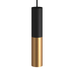 Creative Cables Double Tube - Hängeleuchte 1L - Ø 12,5 x Ø 6 x 190 cm - gebürstete Bronze und Schwarz