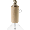 Creative Cables - E27-Holzfassung für 2XL Eisenschnur - Ø 5 x 11 cm - hellbraun