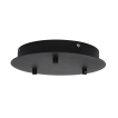 VK Lighting Rados - Montageplatte für 3 Lichtpunkte mit Treiber - Ø 25,5 x 3,6 cm - 28 bis 36Vdc/230V - 20-25W LED inkl. - 700Ma - schwarz