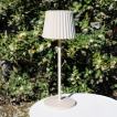 Lucide Justine - kabellose Outdoor-Tischleuchte mit Ladestation - Ø 13,5 x 38 cm - 2W dimmbare LED inkl - IP54 - beige