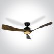 ONE Light Black Body Rod - Deckenventilator mit Licht und Fernbedienung - Ø 132 x 35 cm - schwarz und dunkelbraun