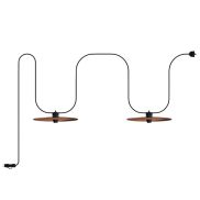 Creative Cables Eiva Ellepì - tragbare Lichtgirlande - 5,6 Meter Gesamtlänge - 2 x E27-Fassungen mit Silikonkabelhalter - IP65 - schwarz & kupfer