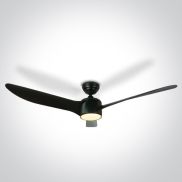 ONE Light Black Body - Deckenventilator mit Licht und Fernbedienung - Ø 132 x 35 cm - 22W LED inkl. - schwarz