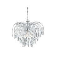 Searchlight Waterfall - Pendelleuchte - Ø 53 x 98 cm - Chrom und transparent