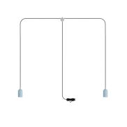 Creative Cables Eiva T-snake - tragbare Lichtgirlande - 1,8 Meter Gesamtlänge - 2 x Eiva E27 Fassung mit Silikonkabelhalter - IP65 - soft blue