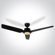 ONE Light Black Body - Deckenventilator mit Licht und Fernbedienung - Ø 132 x 35 cm - schwarz