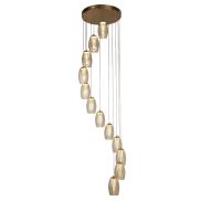 Searchlight Cyclone - Pendelleuchte - Ø 52 x 200 cm - 64W dimmbare LED inkl - Bronze und Champagner