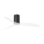 Faro Mini Tube - Deckenventilator mit Fernbedienung - Ø 128 cm - mattschwarz und transparent