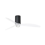 Faro Mini Tube - Deckenventilator mit Licht und Fernbedienung - Ø 128 cm - 17W LED inkl. - schwarz und transparent