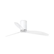 Faro Mini Tube - Deckenventilator mit Fernbedienung - Ø 128 cm - mattweiß und transparent