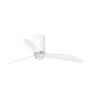 Faro Mini Tube - Deckenventilator mit Licht und Fernbedienung - Ø 128 cm - 17W LED inkl. - weiß und transparent