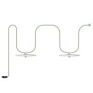 Creative Cables Eiva Ellepì - tragbare Lichtgirlande - 5,6 Meter Gesamtlänge - 2 x E27-Fassungen mit Silikonkabelhalter - IP65 - grün & weiß