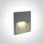 ONE Light Outdoor Dark Light Wall Recessed - Wandeinbauleuchte - 11,5 x 11,5 x 3,5 cm - 4W LED inkl. - IP65 - grau