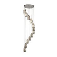 Searchlight Cyclone - Pendelleuchte - Ø 52 x 200 cm - 63W dimmbare LED inkl - Chrom und Rauchglas