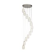 Searchlight Cyclone - Pendelleuchte - Ø 52 x 200 cm - 63W dimmbare LED inkl - Chrom und transparent