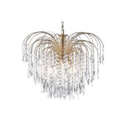Searchlight Waterfall - Hängeleuchte - Ø 53 x 98 cm - gold und transparent