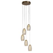 Searchlight Cyclone - Pendelleuchte - Ø 35 x 150 cm - 27W dimmbare LED inkl - Bronze und Champagner