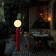 New Garden Monica 150 - Aufladbare Stehleuchte mit Fernbedienung - Ø 35 x 153 cm - 7W LED inkl. - IP54 - bordeauxrot - 3000K-6500K