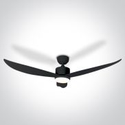 ONE Light Black Body - Deckenventilator mit Licht und Fernbedienung - Ø 132 x 35 cm - 22W LED inkl. - schwarz