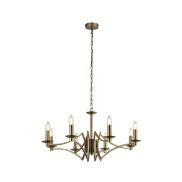 Searchlight Ascot - Kronleuchter - Ø 72 x 150 cm - Messing antik