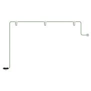 Creative Cables Eiva - tragbare Lichtgirlande - 4,9 Meter Gesamtlänge - 3 x Eiva 2-Wege E27-Leuchtmittel mit Silikonkabelhalter - IP65 - grün & weiß
