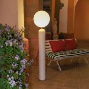 New Garden Monica 150 - Aufladbare Stehleuchte mit Fernbedienung - Ø 35 x 153 cm - 7W LED inkl. - IP54 - beige cremefarben - 3000K-6500K