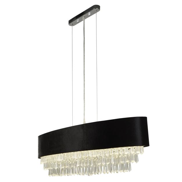 Searchlight Glamour - Pendelleuchte - 100 x 26 x 150 cm - schwarz und transparent