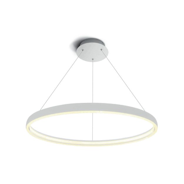 ONE Light LED Pendelleuchte Rings - Hängeleuchte - Ø 70 x 154 cm - 19W LED inkl. - weiß