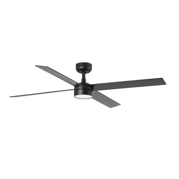 Faro Rudder L 4 - deckenventilator mit licht und fernbedienung - Ø 132 x 27,6 cm - matt schwarz und dunkles walnussholz