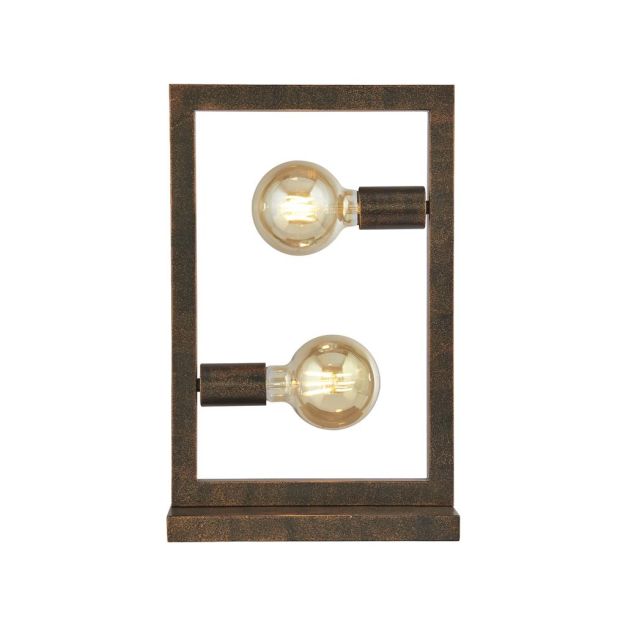Searchlight Oblong - Tischlampe - 12 x 46 cm - rustikal braun