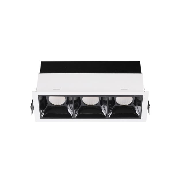 Nova Luce Sorel - Einbaustrahler - 157 x 62 mm, 150 x 57 mm Einbaumaß - 3 x 7W LED inkl. - weiß und schwarz