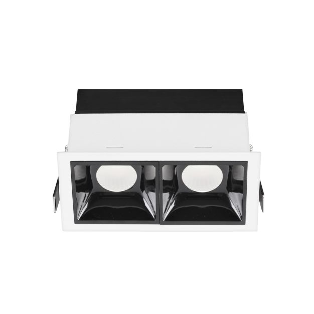 Nova Luce Sorel - Einbaustrahler - 115 x 62 mm, 108 x 57 mm Einbaumaß - 2 x 7W LED inkl. - weiß und schwarz