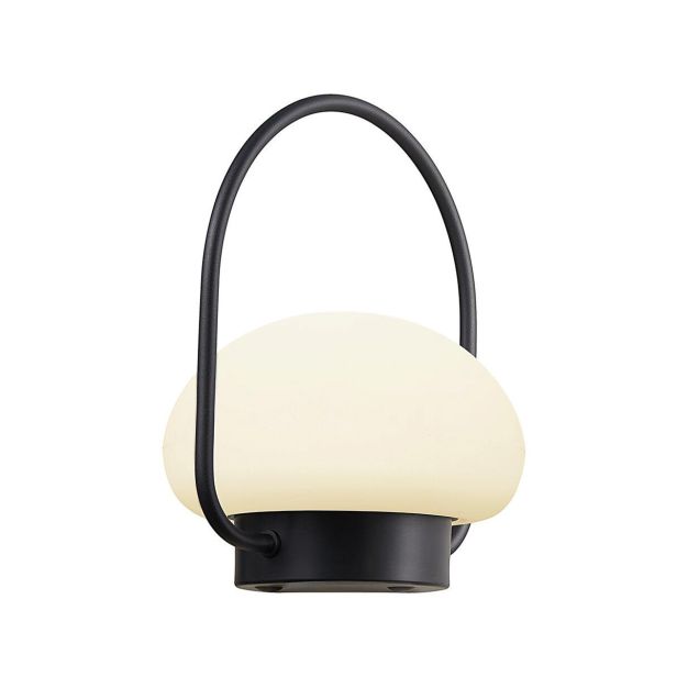 Nordlux Sponge - Outdoor-Tischleuchte - wiederaufladbar über USB-Kabel - Ø 22,5 x 27,7 cm - 3 Stufen Moodmaker-Funktion - 4,8W LED inkl. - IP65 - weiß und schwarz