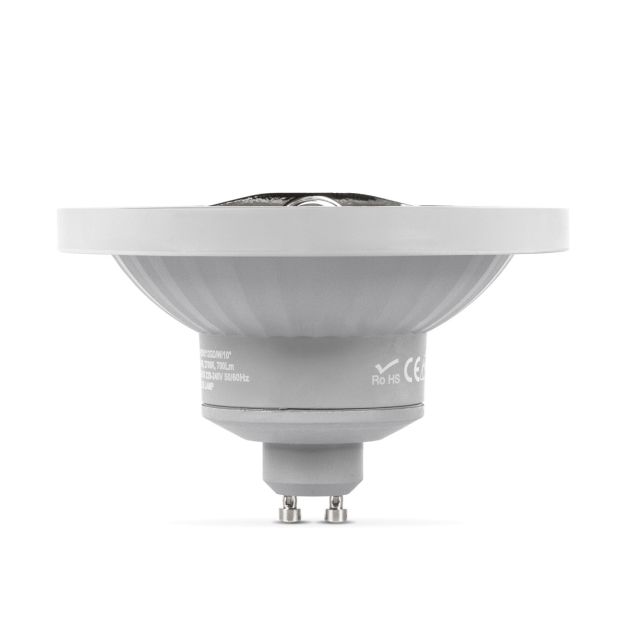 VK Lighting LED-Lampe - Ø 11,1 x 6,8 cm - GU10 - 12W LED inkl. dimmbar - 2700K - 45° - weiß